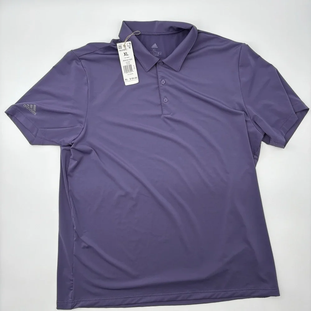 Adidas NWT Mens Polo Shirt XL Tech Purple A514 Golf Primegreen DAMAGED READ